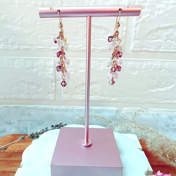 New Gorgeous Butterfly Crystal Cluster Earrings | Handmade in BC - Picture 3 of 5